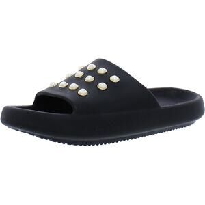 Kenneth Cole Women's Mello Eva Pearl Black Rubber Slides 7